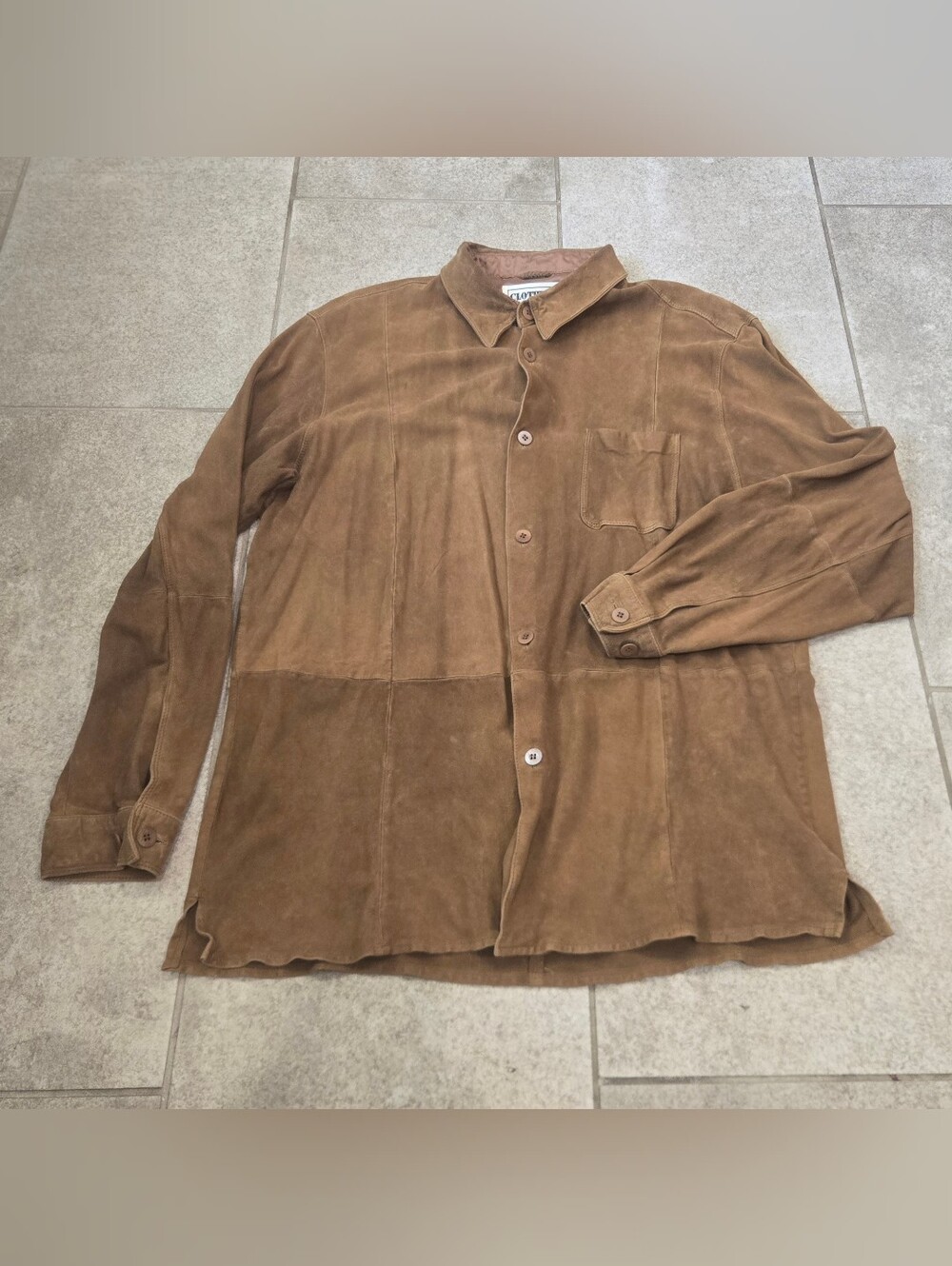 Vintage Robert Comstock Suede Shirt Jacket L Brown Leather Shacket 90s Western